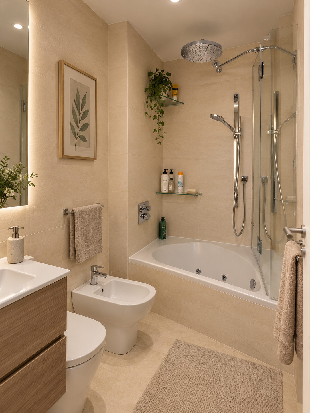 Bathroom with bathtub and bidet
