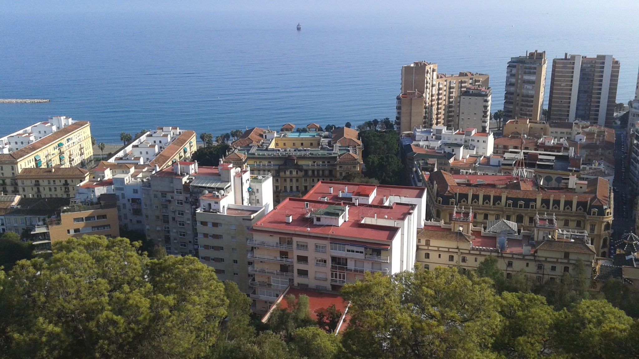 La Malagueta neighbourhood and Mediterranean Sea